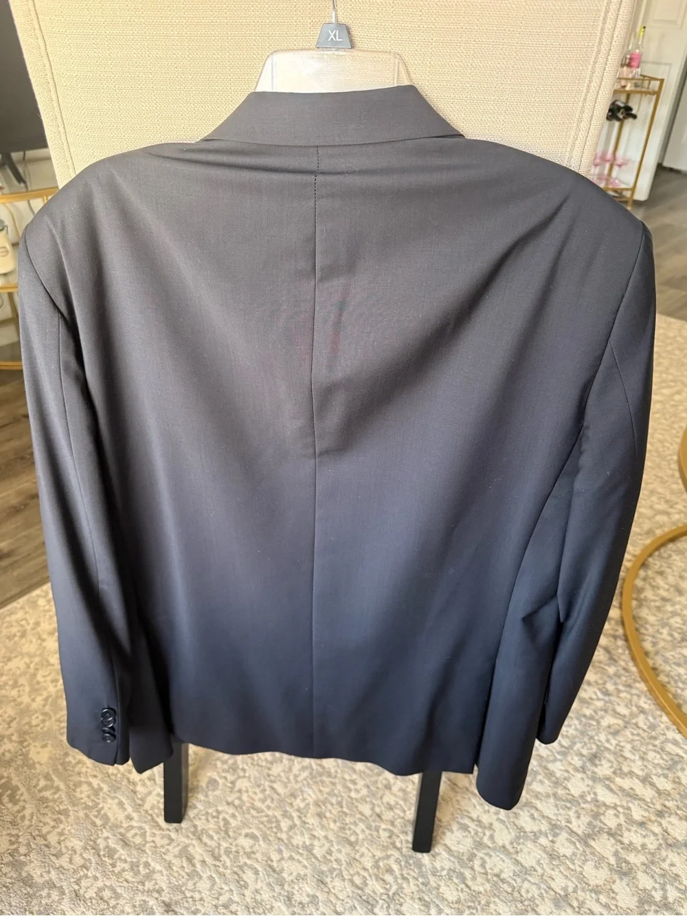 John Varvatos USA 44R Dark Navy 100% Wool Sport Coat Blazer, MSRP $675, EUC